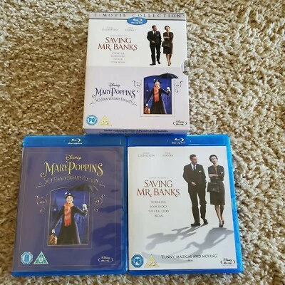 Saving Mr Banks & Mary Poppins 50th Anniversary Edition Blu-ray Region Free New - Image 1 of 2