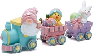 Easter Decorations Indoor Home Decor Easter Gnome Bunny Chick Small Train Figuri - Picture 1 of 13