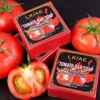 Tomato Fruit Scented Handmade Natural Bar Soap Face Body Whitening Oil Control - Image 1 of 4