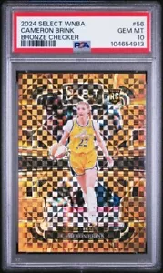 POP 9 PSA 10 2024 PANINI SELECT WNBA BRONZE CHECKER #56 CAMERON BRINK /49 RC - Picture 1 of 2