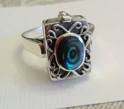 Anello In Argento Scatola , Cassetto Con Madreperla - Immagine 1 di 4