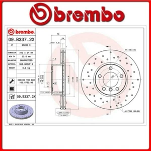 09.B337.2X#22 DISCO FRENO ANTERIORE SPORTIVO BREMBO XTRA BMW 3 (E90) 318 i 95 Kw - Foto 1 di 1
