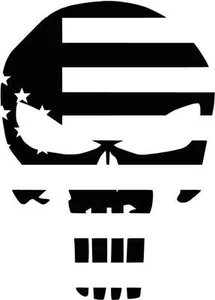 Punisher Skull Flag Vinyl Decal Sticker U Pick SIZE + COLOR - Picture 1 of 2