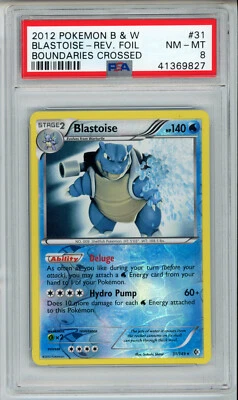 2012 POKEMON BOUNDARIES CROSSED BLASTOISE #31 REVERSE HOLO PSA 8 NM #41369827 - Image 1 of 2