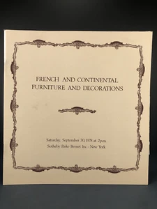 Sotheby Parke Bernet New York French & Continental Furniture September 30, 1978 - Picture 1 of 4