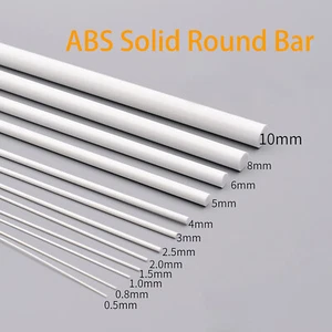 ABS Round Bar Dia 1mm to 15mm Styrene Plastic Strips Rod Plasticard 250mm Long - Picture 1 of 6