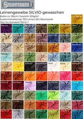 Baumwoll-Leinen gewaschen SILVIO - 50cm- Schritte -Sommerstoff -kühlend -Öko Tex - Bild 1 von 2