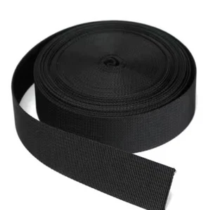 Gurtbandrolle 38 mm schwarz Polyester - strapazierfähig, UV-beständig, Outdoor, Tasche - Bild 1 von 4