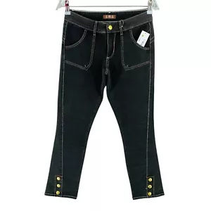 JLO Von Jennifer Lopez Schwarz Konisch Jeans Größe W27 - Bild 1 von 9