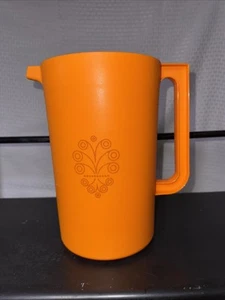 Nuova brocca Tupperware arancione 1 gallone con coperchio a pulsante Servalier design retrò - Foto 1 di 4