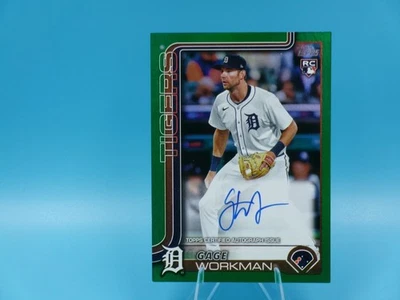 2025 Topps Update Gage Workman Rookie RC Auto Green Foil #78/99 Tigers #US118 - Image 1 of 2