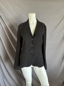 PRADA Fitted Stretch Blazer Notched Collar Italy Pockets Black Size 44 (US 8) - Picture 1 of 16