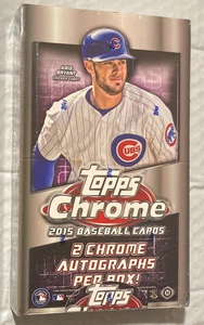 2015 TOPPS CHROME BASEBALL FACTORY SEALED HOBBY BOX 2 CHROME AUTOS LAST ONE! - Picture 1 of 2