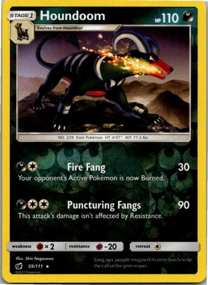 Houndoom Rare SM - Crimson Invasion 59/111 NM Reverse Holo - Image 1 of 2
