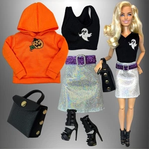 Eledoll Clothes Pack For 12” Fashion Doll Embroidered Glow Halloween Party Set - Picture 1 of 2