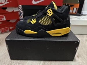 Nike Air Jordan 4 Retro Thunder Tour Yellow 408452-017 GS Size 6Y / Women 7.5 - Picture 1 of 8
