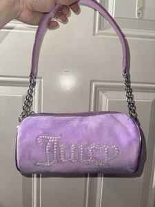 Juicy Couture Light Purple Chain Barrel Shoulder Moni Velvet Bag Retro NWOT - Picture 1 of 5