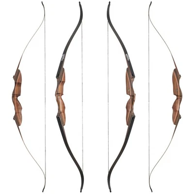 60" Takedown Recurve Bow 25-60lbs Archery Bow Hunting Shoot Target Carbon Arrows - Image 1 of 4