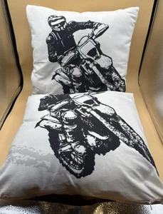 Emvency Dirt Bike Pillow Cases On Gray Mainstays Pillows (2) - Picture 1 of 9