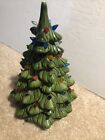 Vintage Ceramic Christmas Tree Green Holland Mold Lights 10” Tall NO BASE Light