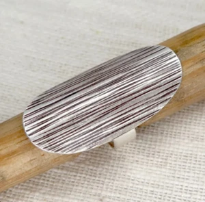 Bezaubernder 925 massiv Sterling Silber Handarbeit langer Bandring stilvoller Schmuck - Bild 1 von 5