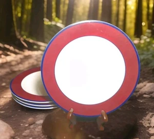 4 Pagnossin Ironstone Burgundy Navy Blue Soup Salad Bowl 8.75" TREVISO Italy - Picture 1 of 7