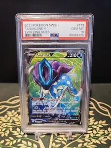 Pokémon TCG Suicune V Evolving Skies 173/203 Holo Ultra Rare PSA 10 - Picture 1 of 2