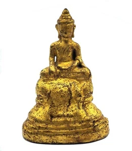 Antique Buddha Bronze Golden Thailand Ayutthaya End 18e - Picture 1 of 12