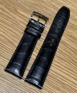 Echtes Original Baume & Mercier schwarzes Alligatorlederband 21 mm 18 mm 21/18 - Bild 1 von 7