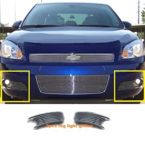 FOR 2006-07 08 09 10 11 12 CHEVY IMPALA SS 2PCS BILLET GRILLE INSERT FOG LIGHT - Foto 1 di 2