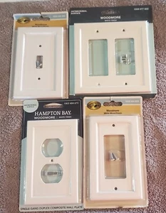Hampton Bay WOODMORE White - outlet, toggle, rocker or double rocker wall plate - Picture 1 of 9