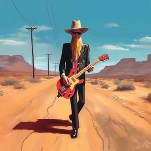 IMPRESIÓN ARTÍSTICA de Billy F. Gibbons TEXAS ROAD 18X13" de ZZ Top BFG ARTE RUPESTRE - Imagen 1 de 1