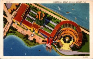 ELECTRICAL GROUP Chicago World's Fair CENTURY OF PROGRESS Postcard - Picture 1 of 2