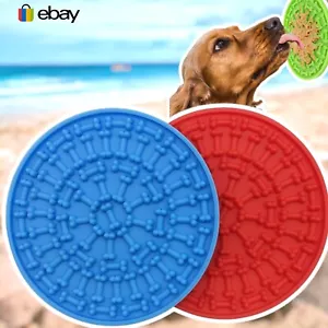 Pet Lick Mat Dog Puppy Cat Treat Silicone Surface Suction Eat Plate mat Uk - Picture 1 of 5