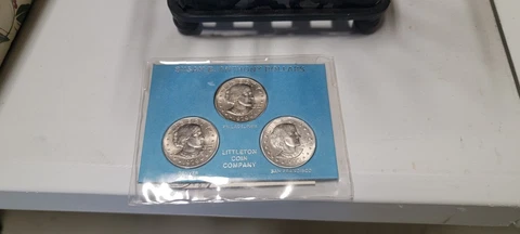 1979 Susan B. Anthony Dollar First year all mint set: P,D, and S Uncirculated Cover