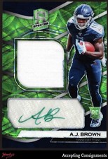 2019 Panini Spectra Neon Green #214 A.J. Brown RC ROOKIE PATCH AUTO RPA 23/50
