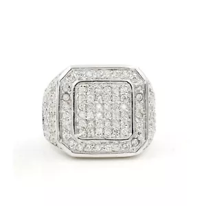 Anillo Pinky Acero Inoxidable 316 Pavé Para Hombre Forma Cuadrada Circonita - Imagen 1 de 10