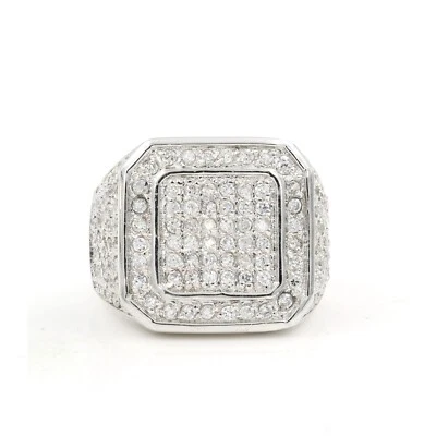 Anillo Pinky Acero Inoxidable 316 Pavé Para Hombre Forma Cuadrada Circonita Foto 1 de 4