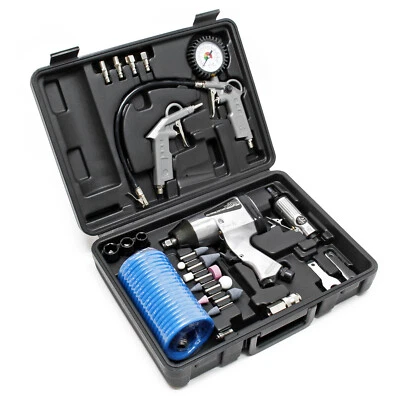 Air Equipment Set 27 Pieces Impact Wrench Compressed Air Filling Gauge Grinder - Image 1 of 4