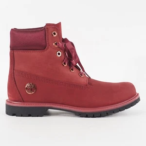 Mujeres Timberland Premium 6 Pulgadas A1SC7 Borgoña Cuero Nubuck Botas con Cordones - Imagen 1 de 7