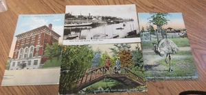 4 Vintage POSTKARTEN Tacoma, WA YMCA / Wasserfront / Rustikale Brücke / Defiance Park - Bild 1 von 7