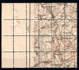 LATVIA , 1918 , second stamp of Latvia , block of 20 with MAP ON BACKSIDE , MNH - Picture 1 of 1