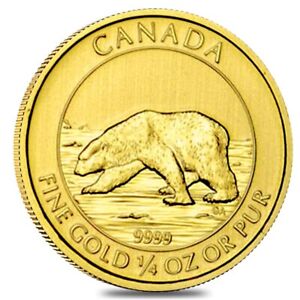 2013 1/4 oz $10 Canadian Gold Polar Bear .9999 Fine BU (Sealed)