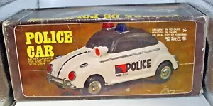 VW Beatle POLIZEI Stoßstange und Blech China hergestellt POLIZEI Spielzeug Auto 1980 RAR - Bild 1 von 6