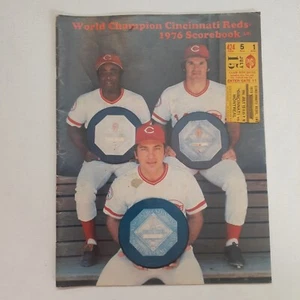 Cincinnati Reds 1976 Scorebook Program Baseball Magazine Champions Ticket Stub - Picture 1 of 11