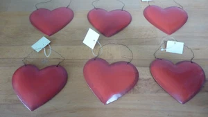 6 Blechherzen Metall-Herz Dekoration Anhänger Weihnachten Geburtstag Valentinstg - Bild 1 von 3