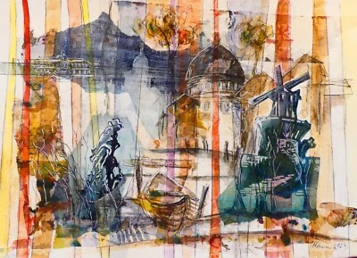 Potsdam, Horst Uhlemann, Mischtechnik, original 68 x48, 2023 - Bild 1 von 4