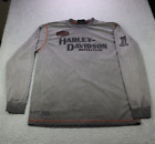 Harley Davison Shirt Mens Large Gray Faded Motorcycles Eagle Long Sleeve Regular