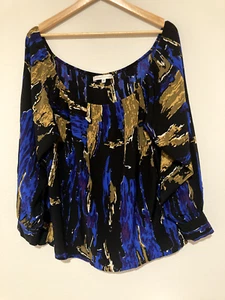 Blusa Corey Lynn Calter 100% Seda Estampado Abstracto Talla 10 - Imagen 1 de 7