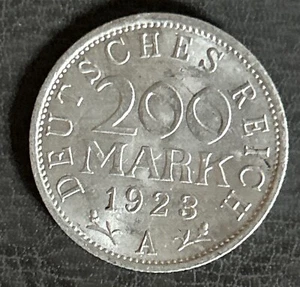 1923 MONETA GERMANIA 200 marchi 1923-A Repubblica di Weimar Europa tedesca monete - Foto 1 di 4